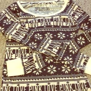 PINK xsmall sleep thermal shirt. Like new!